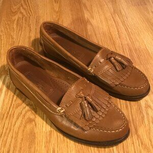 Mister Shoes Tan Brown Leather Tassel Penny Loafers Size 9